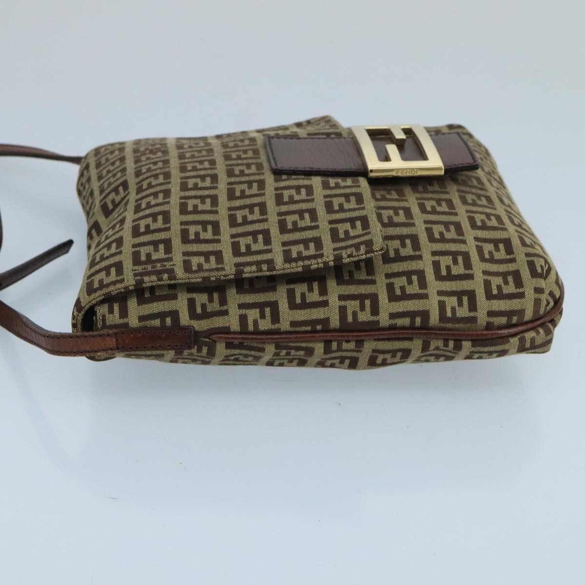 Fendi Zucchino Brown Canvas Shoulder Bag (Pre-Owned) Size ONE SIZE - 4 Thumbnail