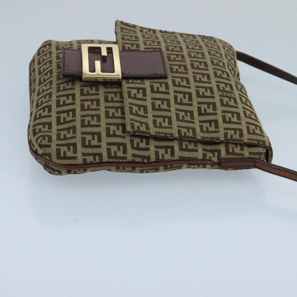 Fendi Zucchino Brown Canvas Shoulder Bag (Pre-Owned) Size ONE SIZE - 3 Thumbnail