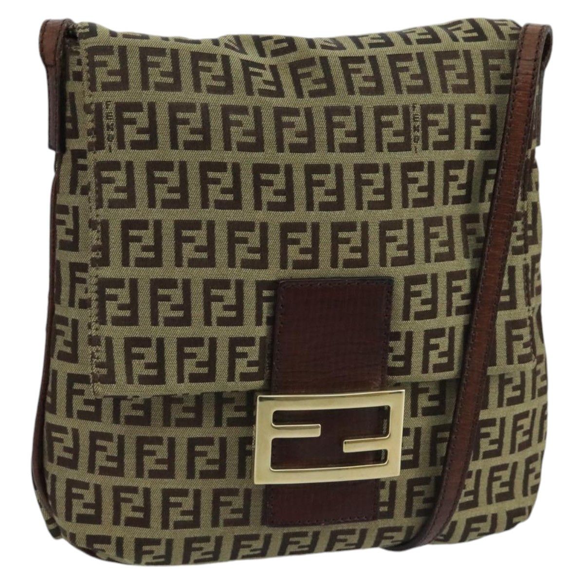Fendi Zucchino Brown Canvas Shoulder Bag (Pre-Owned) Size ONE SIZE - 17 Thumbnail