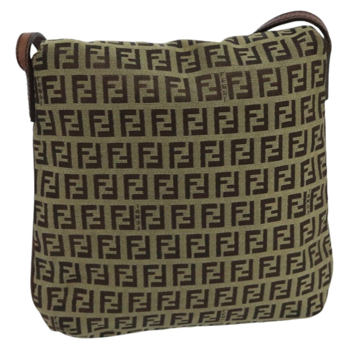 Fendi Zucchino Brown Canvas Shoulder Bag (Pre-Owned) Size ONE SIZE - 2 Thumbnail