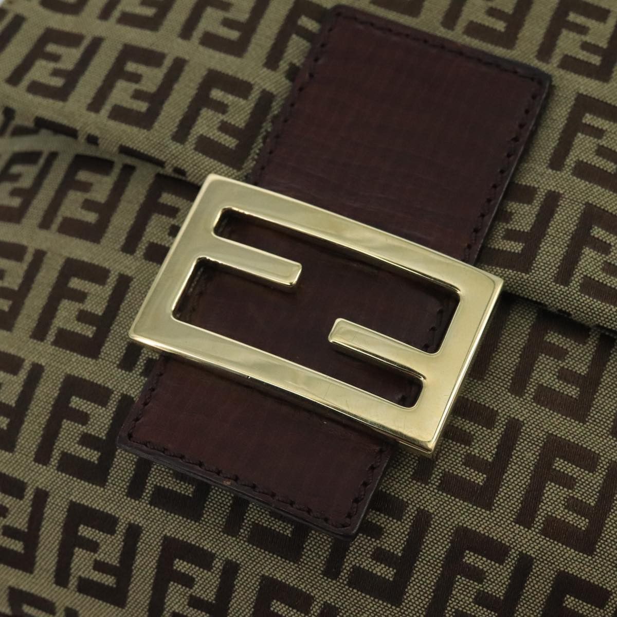 Fendi Zucchino Brown Canvas Shoulder Bag (Pre-Owned) Size ONE SIZE - 12 Thumbnail