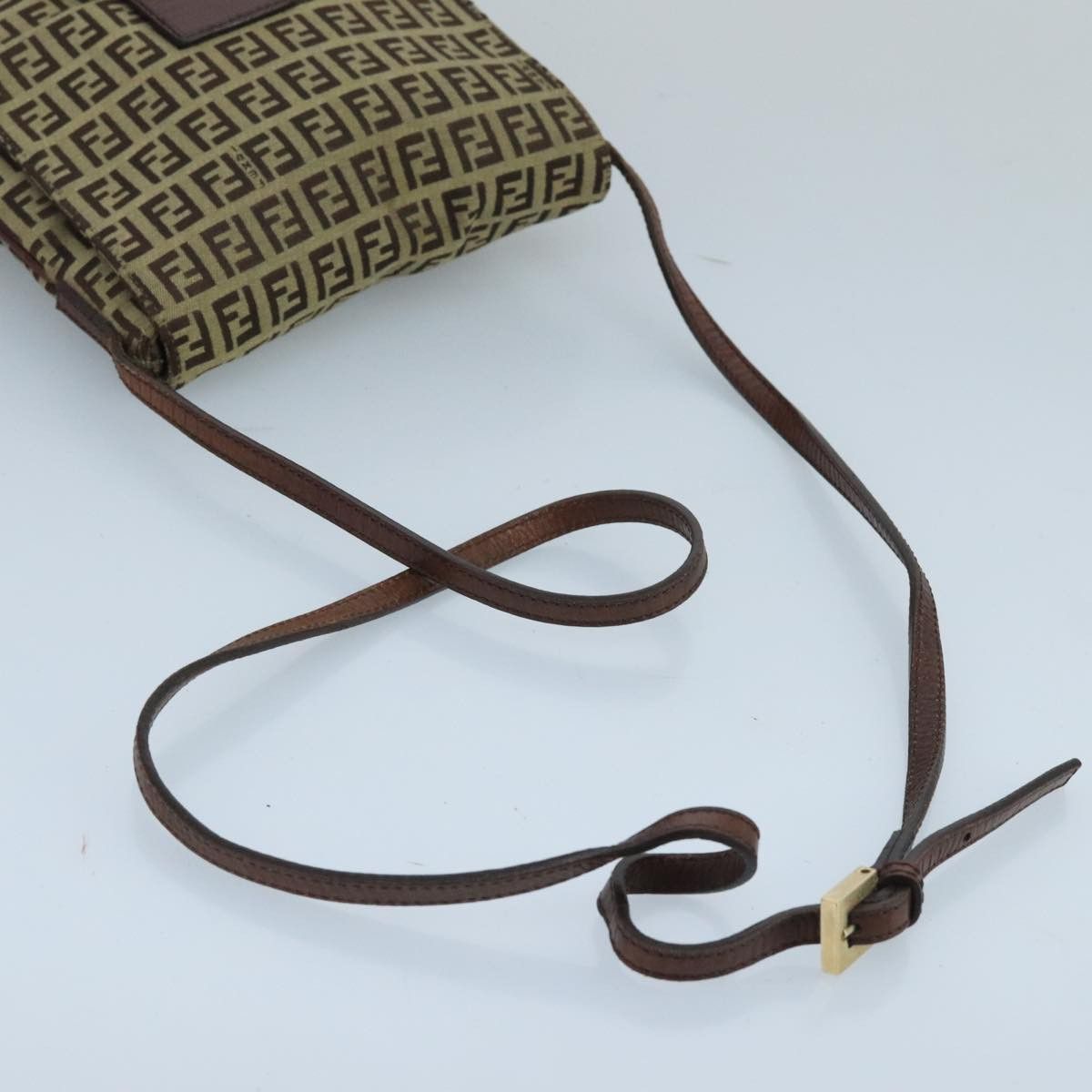 Fendi Zucchino Brown Canvas Shoulder Bag (Pre-Owned) Size ONE SIZE - 10 Thumbnail