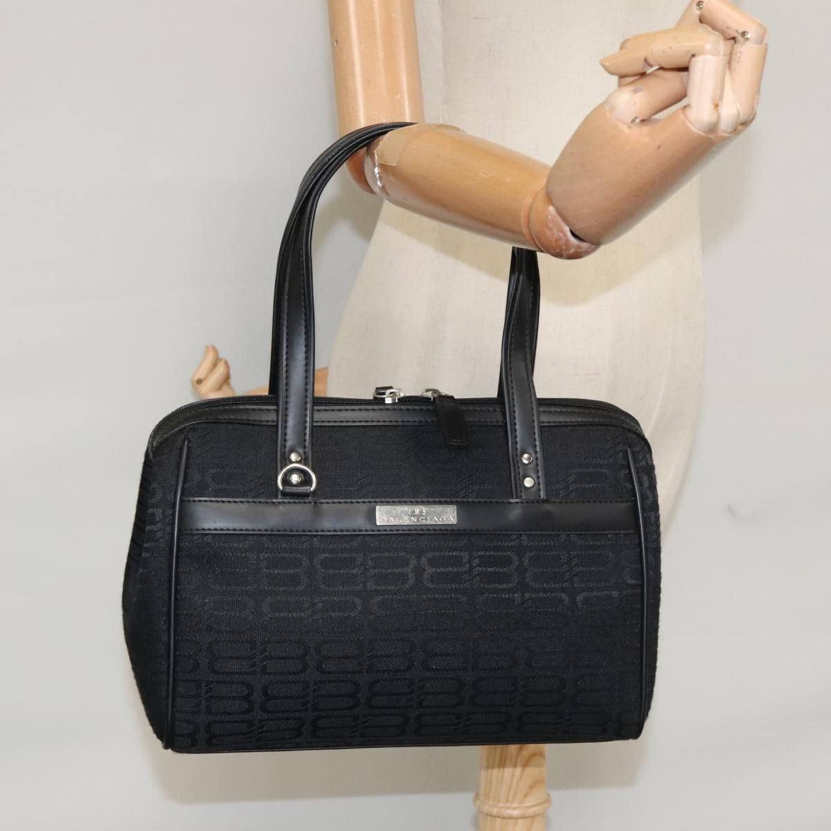 Balenciaga Bb Logo Black Canvas Handbag (Pre-Owned) Size ONE SIZE - 15 Thumbnail