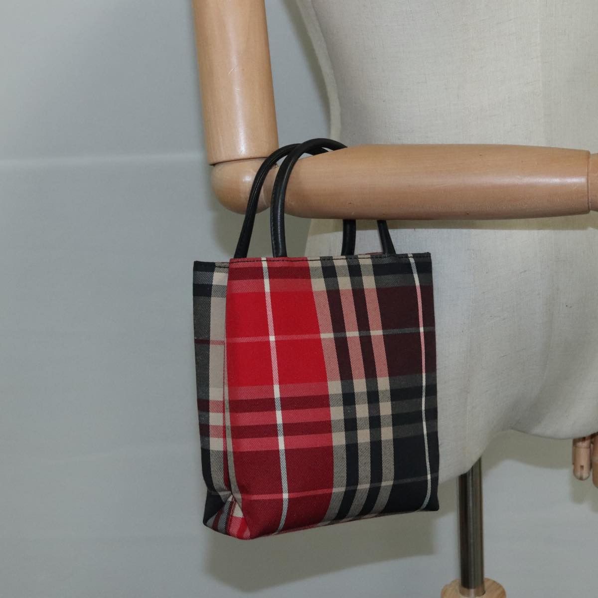 Burberry Nova Check Red Canvas Handbag (Pre-Owned) Size ONE SIZE - 13 Thumbnail