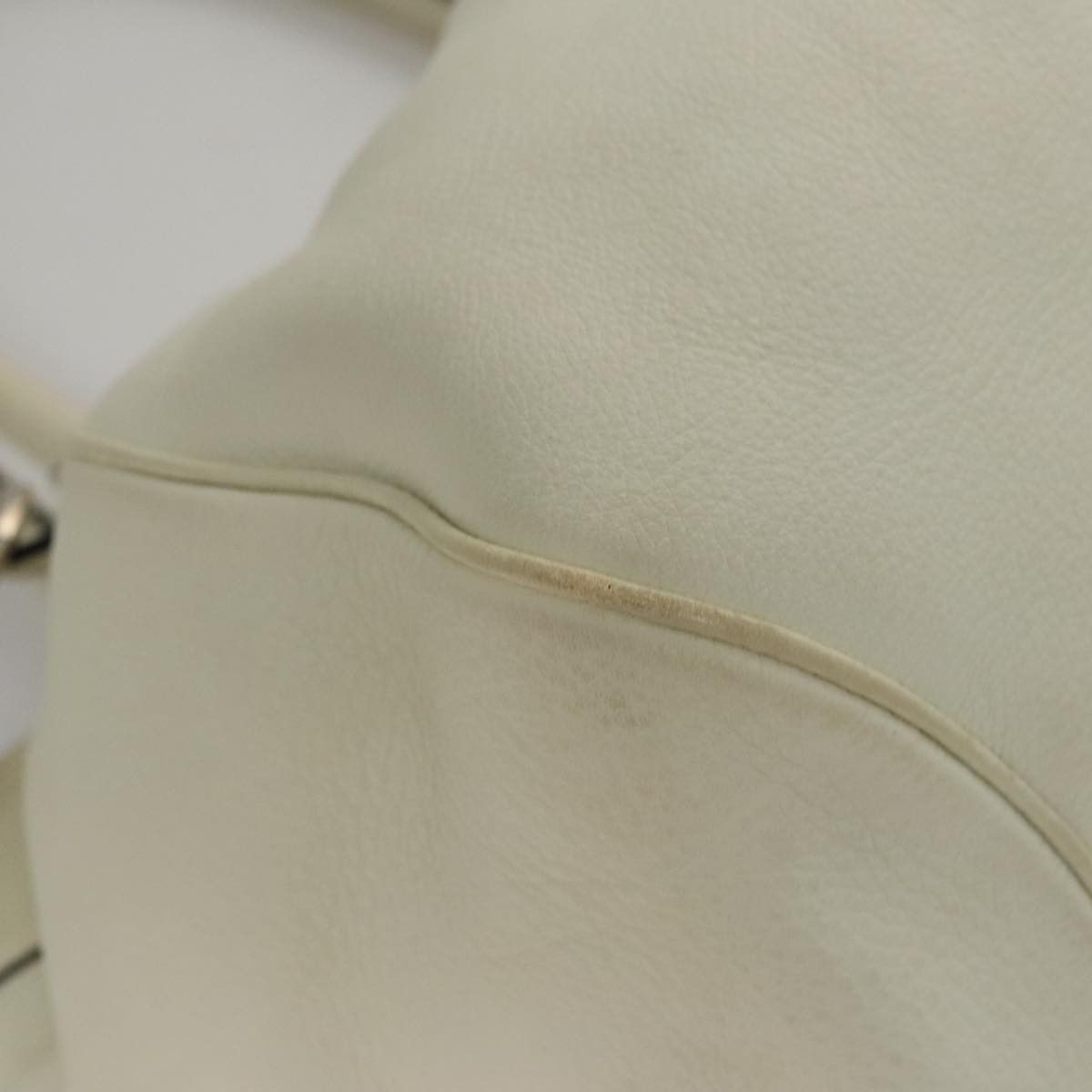 Salvatore Ferragamo Gancini White Leather Handbag (Pre-Owned) Size ONE SIZE - 9 Thumbnail