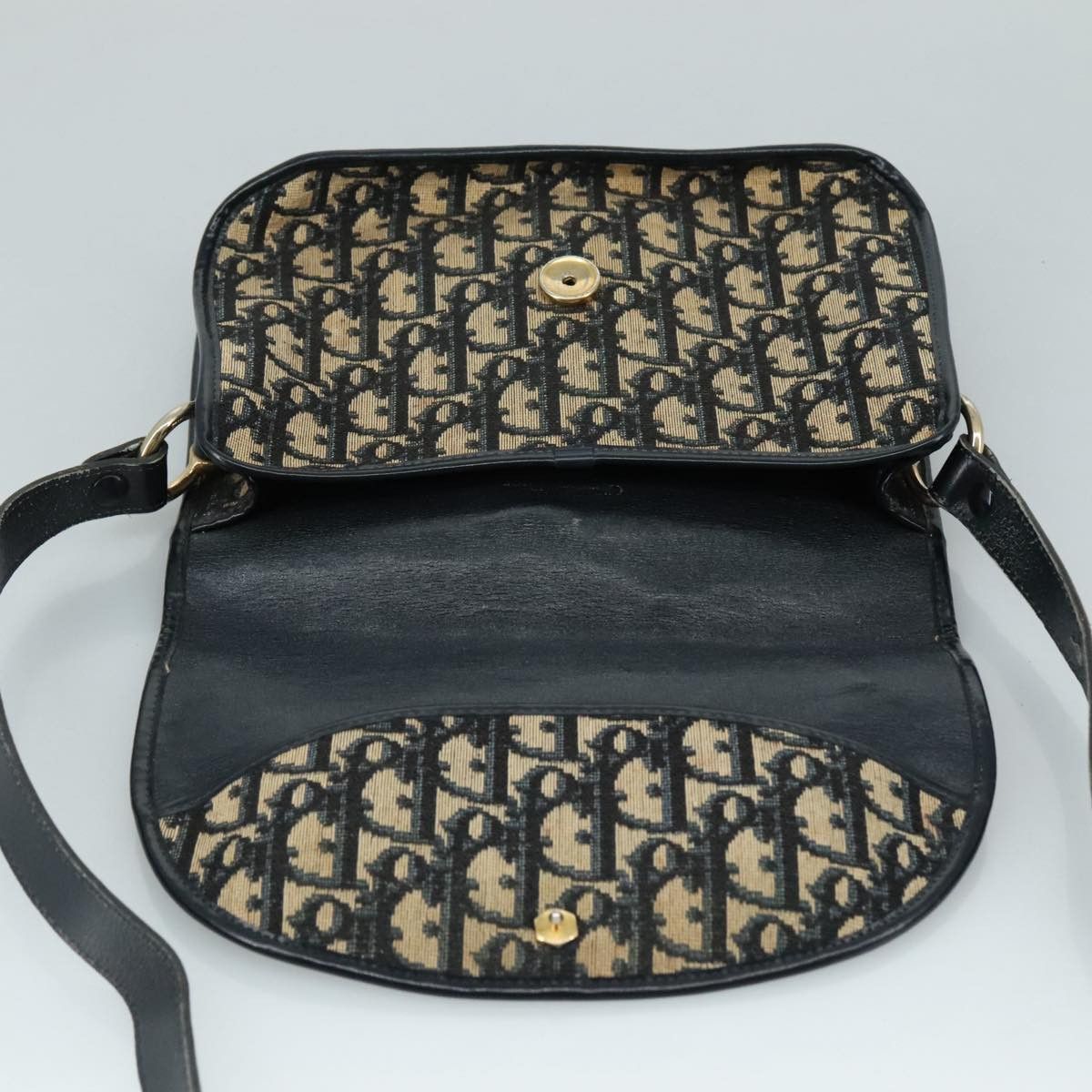 Dior Trotter Navy Canvas Shoulder Bag (Pre-Owned) Size ONE SIZE - 18 Thumbnail