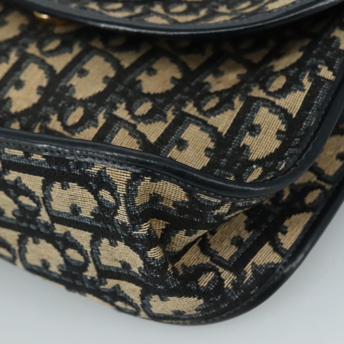 Dior Trotter Navy Canvas Shoulder Bag (Pre-Owned) Size ONE SIZE - 7 Thumbnail
