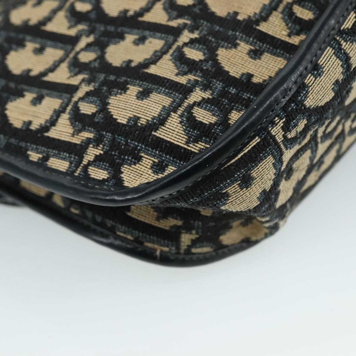Dior Trotter Navy Canvas Shoulder Bag (Pre-Owned) Size ONE SIZE - 10 Thumbnail