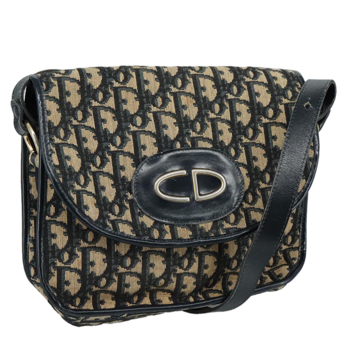 Dior Trotter Navy Canvas Shoulder Bag (Pre-Owned) Size ONE SIZE - 15 Thumbnail
