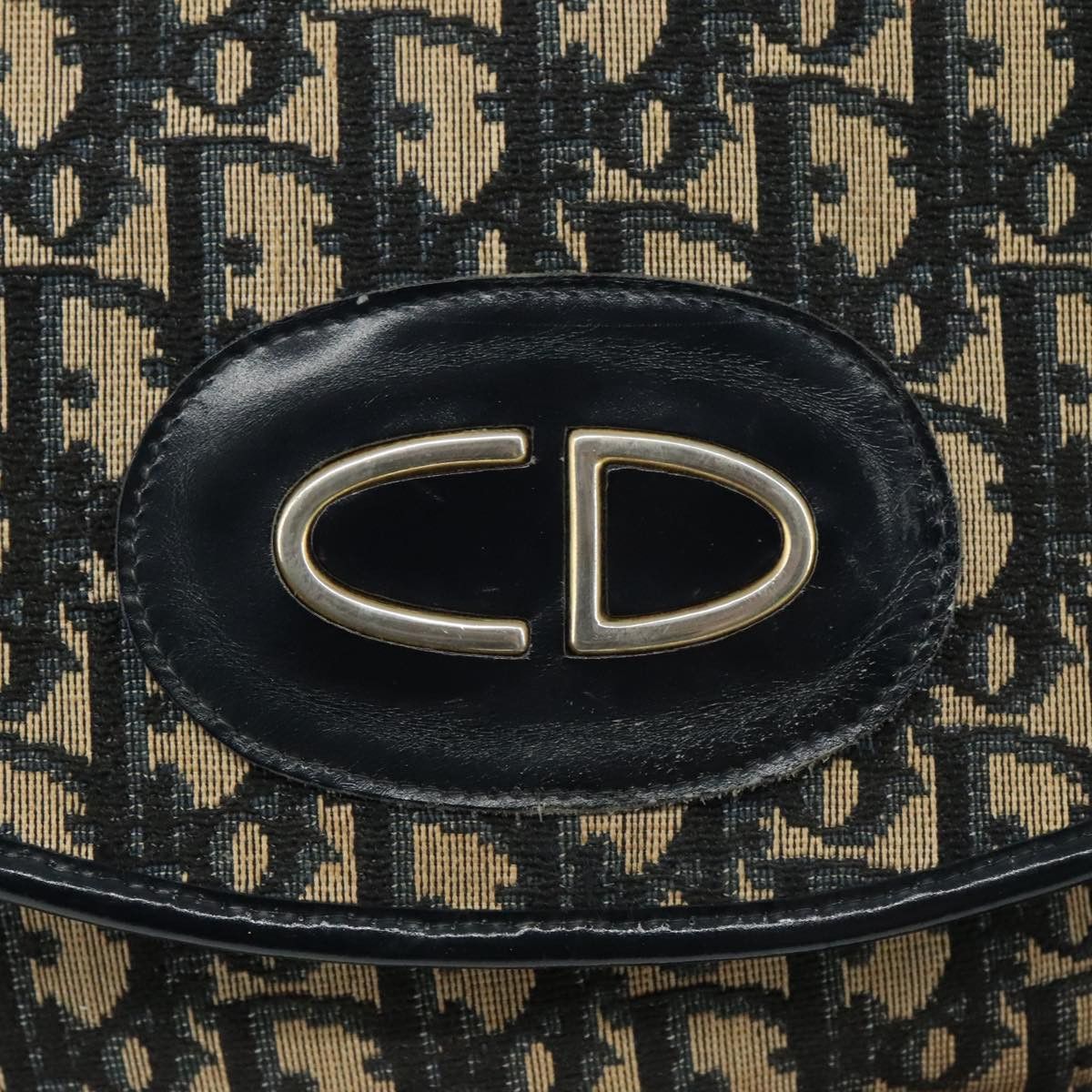 Dior Trotter Navy Canvas Shoulder Bag (Pre-Owned) Size ONE SIZE - 11 Thumbnail