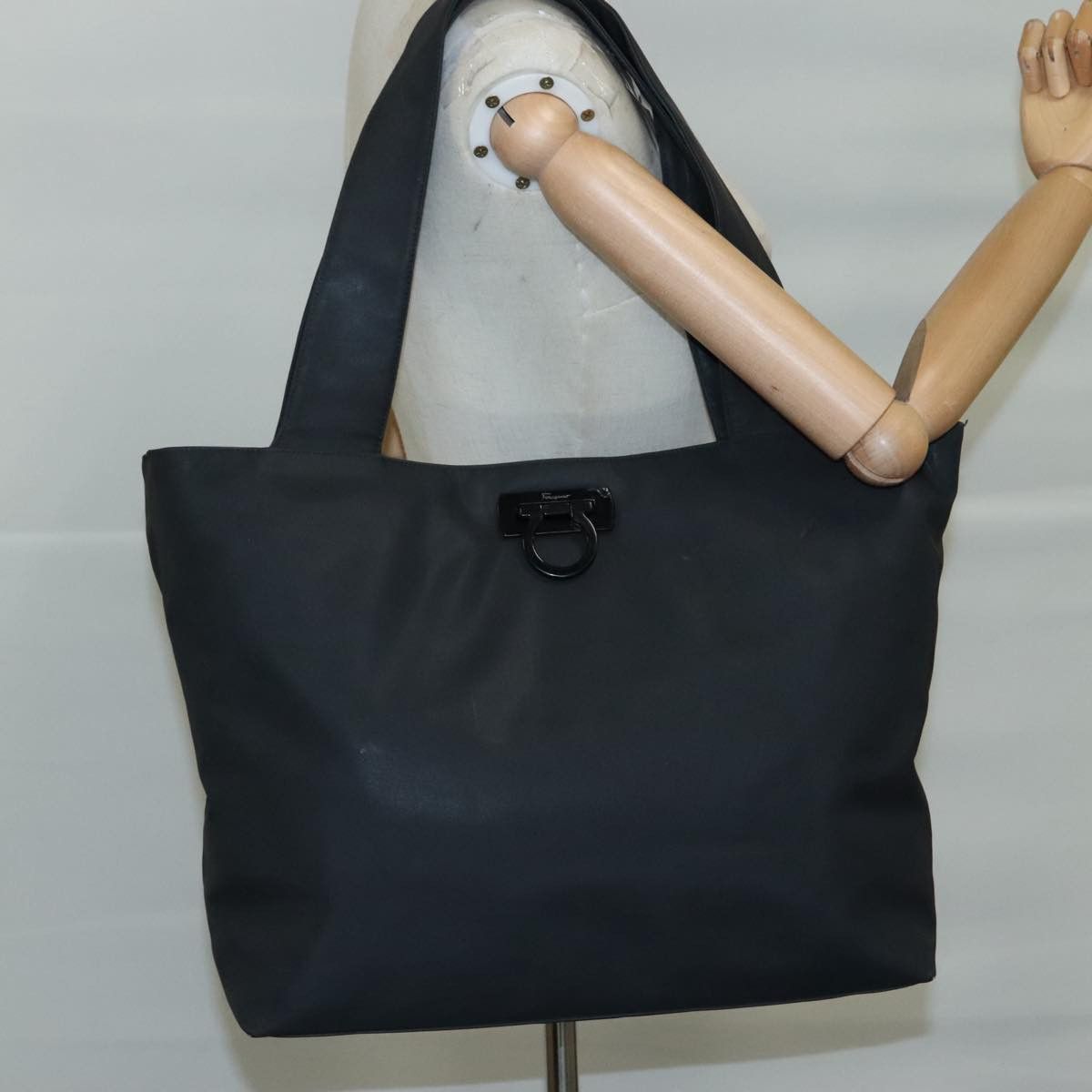 Salvatore Ferragamo Gancini Black Synthetic Tote Bag (Pre-Owned) Size ONE SIZE - 14 Thumbnail