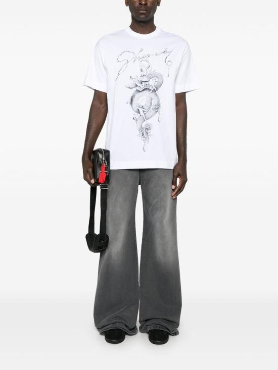 Givenchy GIVENCHY Men T-Shirts BM71MG3YPX 100 White Size US XL / EU 56 / 4 - 4 Thumbnail