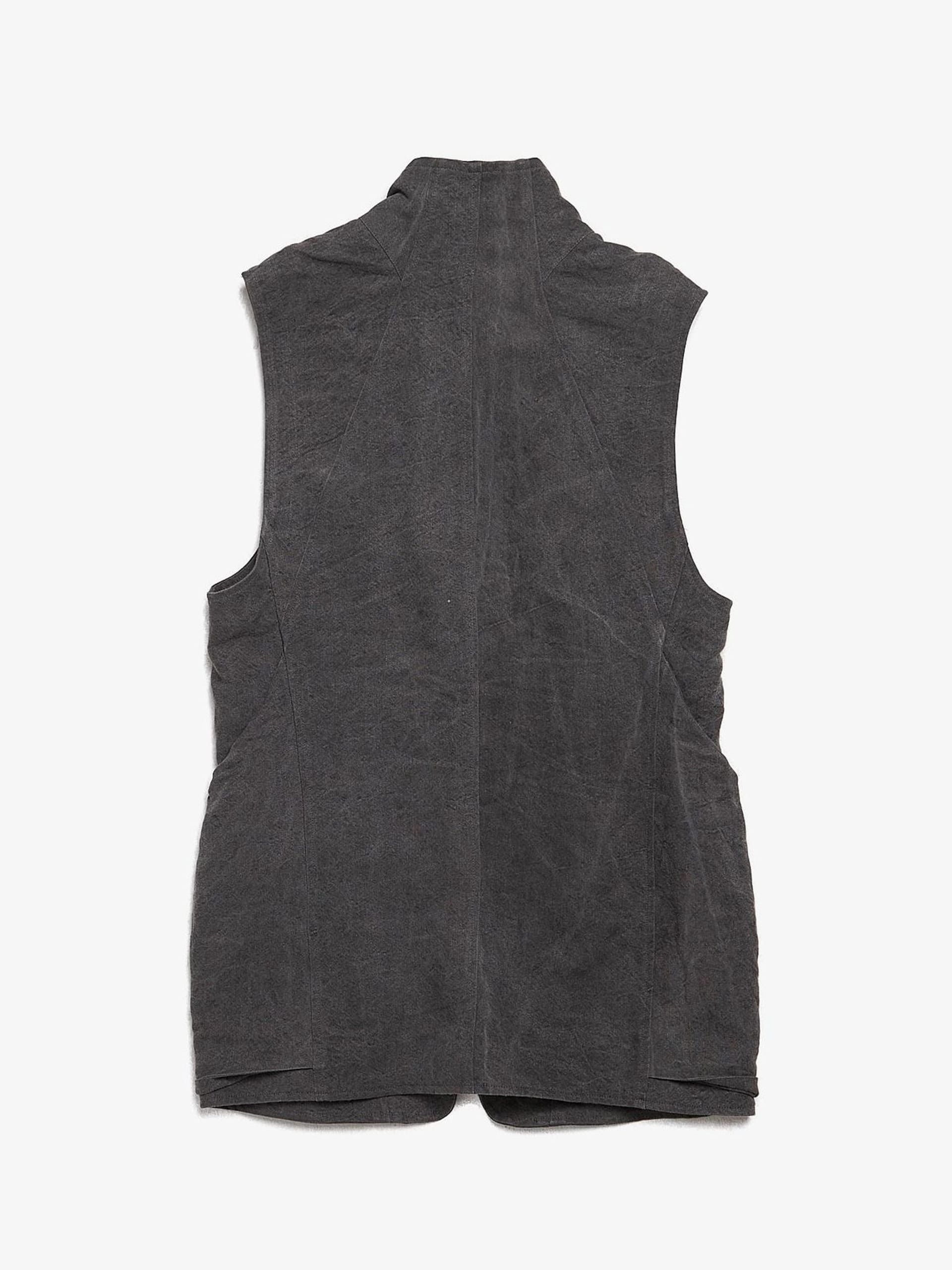 D.Hygen Gray Buttoned Linen Vest Size US XL / EU 56 / 4 - 2 Thumbnail