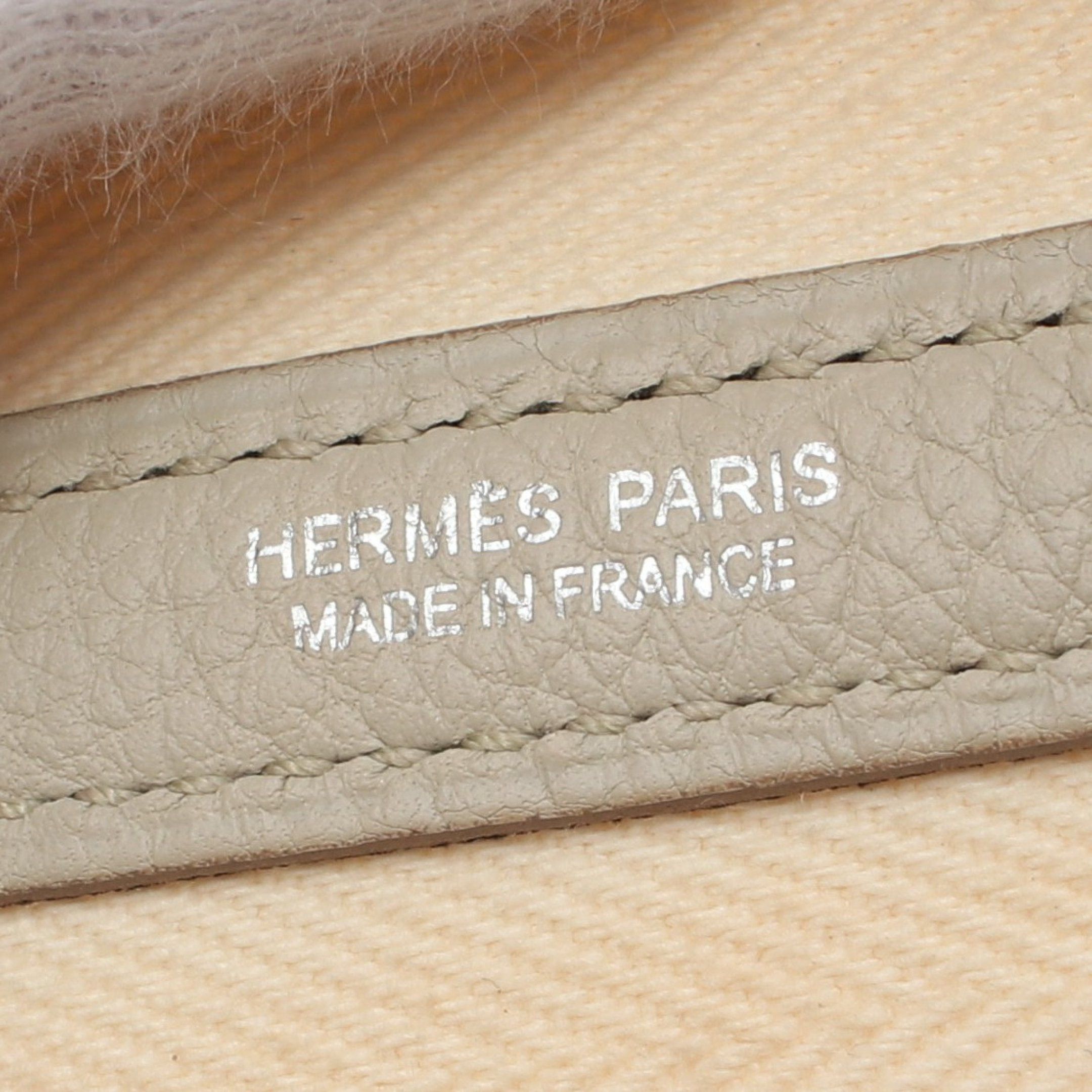 Hermes Hermes Garden Party Tpm Nata Betton Handbag Tote Bag Toile Chevron Leather Ivory Light Gray Silver Hardware Y Stamp Size ONE SIZE - 4 Thumbnail
