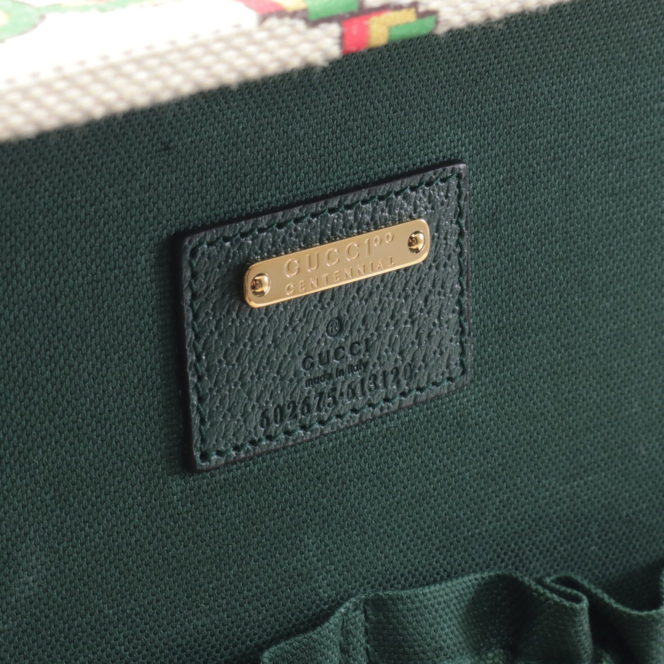 Gucci Gucci Gg Pattern Suitcase Trunk Case Canvas Leather Ivory Green Multicolor 100Th Anniversary Size ONE SIZE - 4 Thumbnail