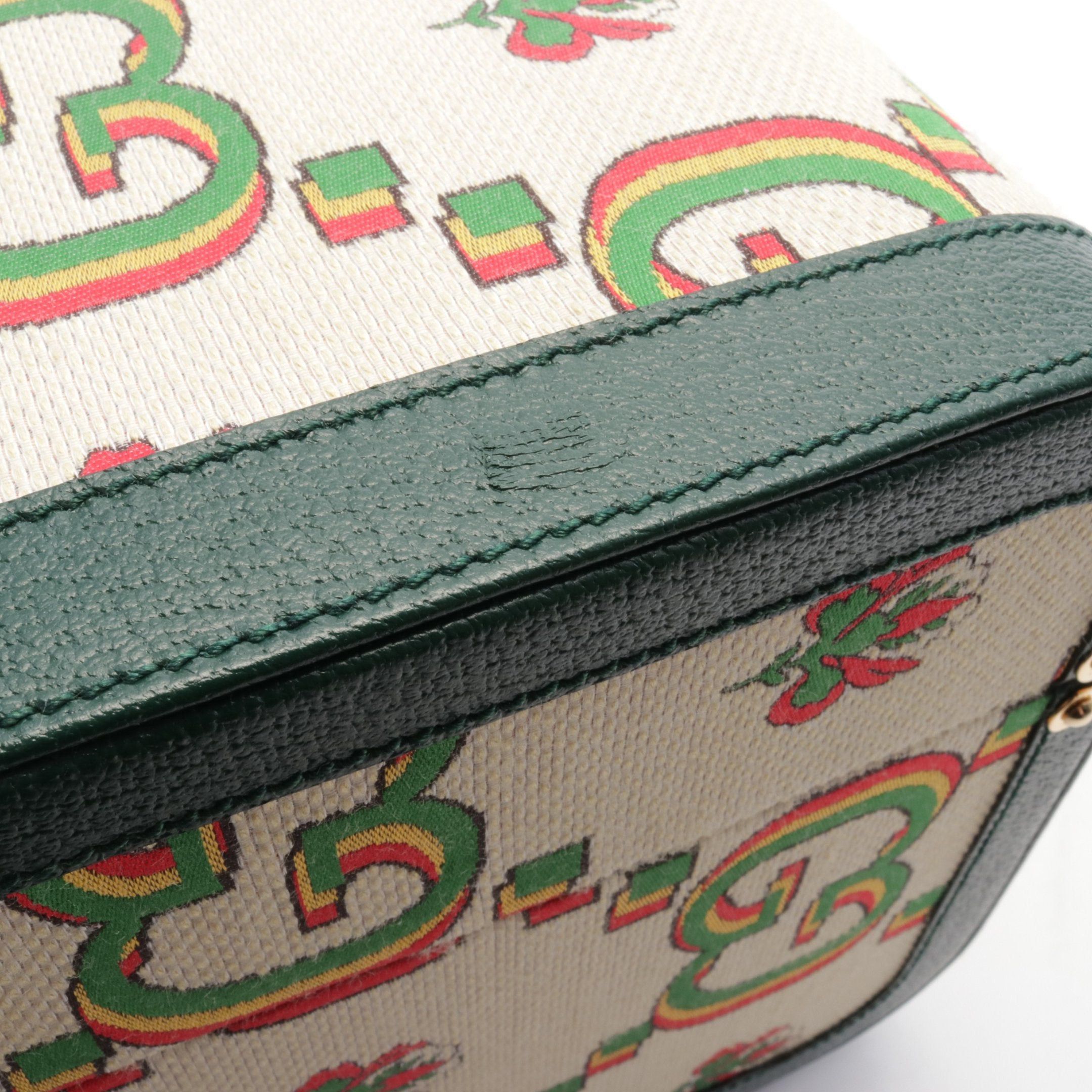 Gucci Gucci Gg Pattern Suitcase Trunk Case Canvas Leather Ivory Green Multicolor 100Th Anniversary Size ONE SIZE - 7 Thumbnail