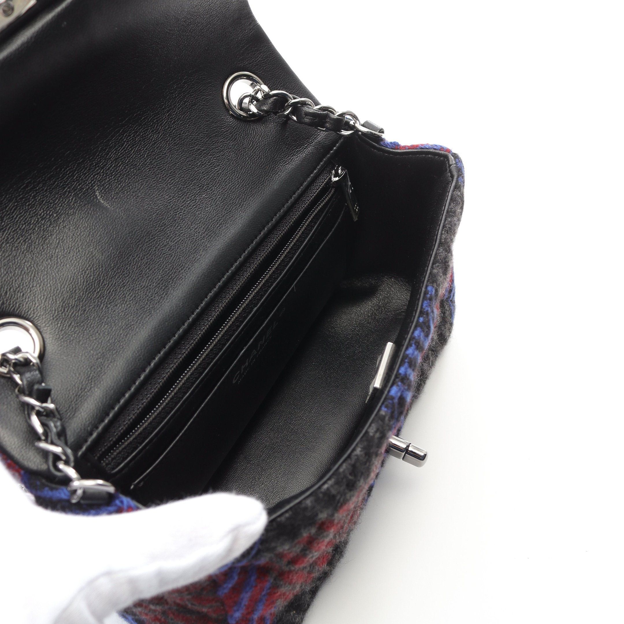 Chanel Chanel Mini Matelasse 20 Chain Shoulder Bag Tweed Black Multicolor Silver Hardware Size ONE SIZE - 3 Thumbnail