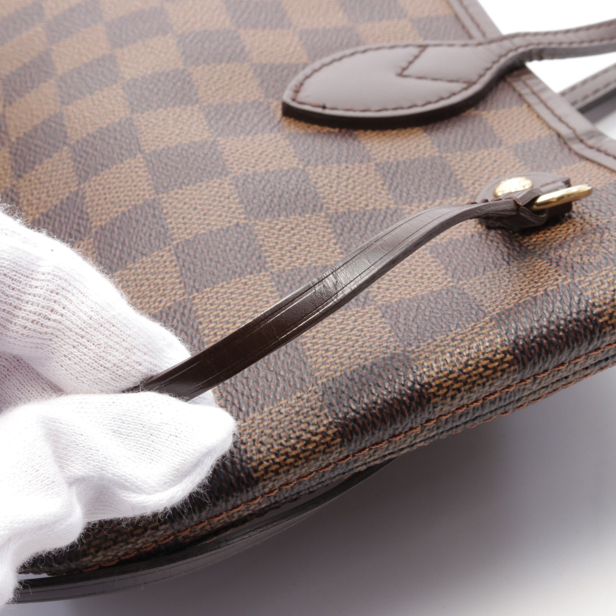 Louis Vuitton Louis Vuitton Neverfull Pm Damier Ebene Handbag Tote Bag Leather Brown Size ONE SIZE - 9 Thumbnail