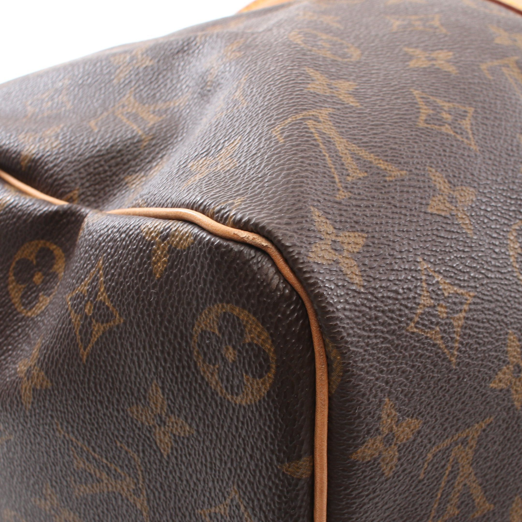 Louis Vuitton Keepall 45 Monogram Boston Bag Leather Brown