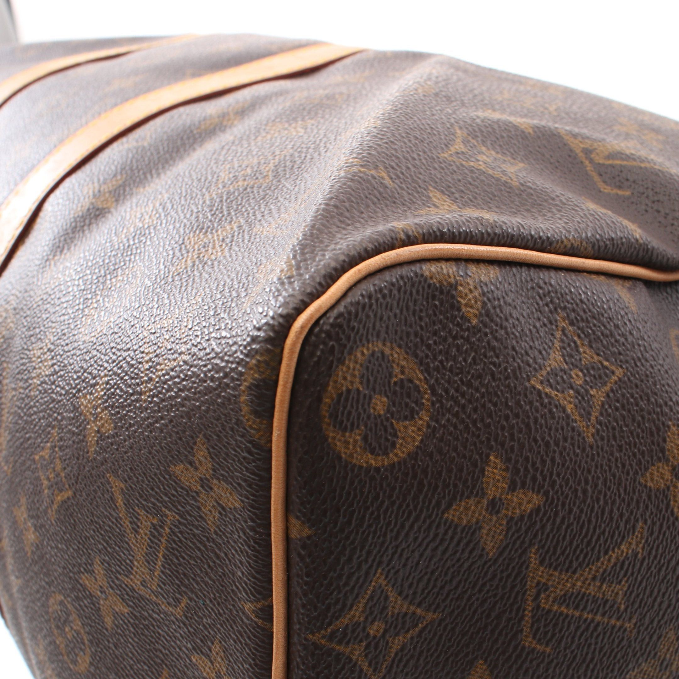 Louis Vuitton Keepall 45 Monogram Boston Bag Leather Brown