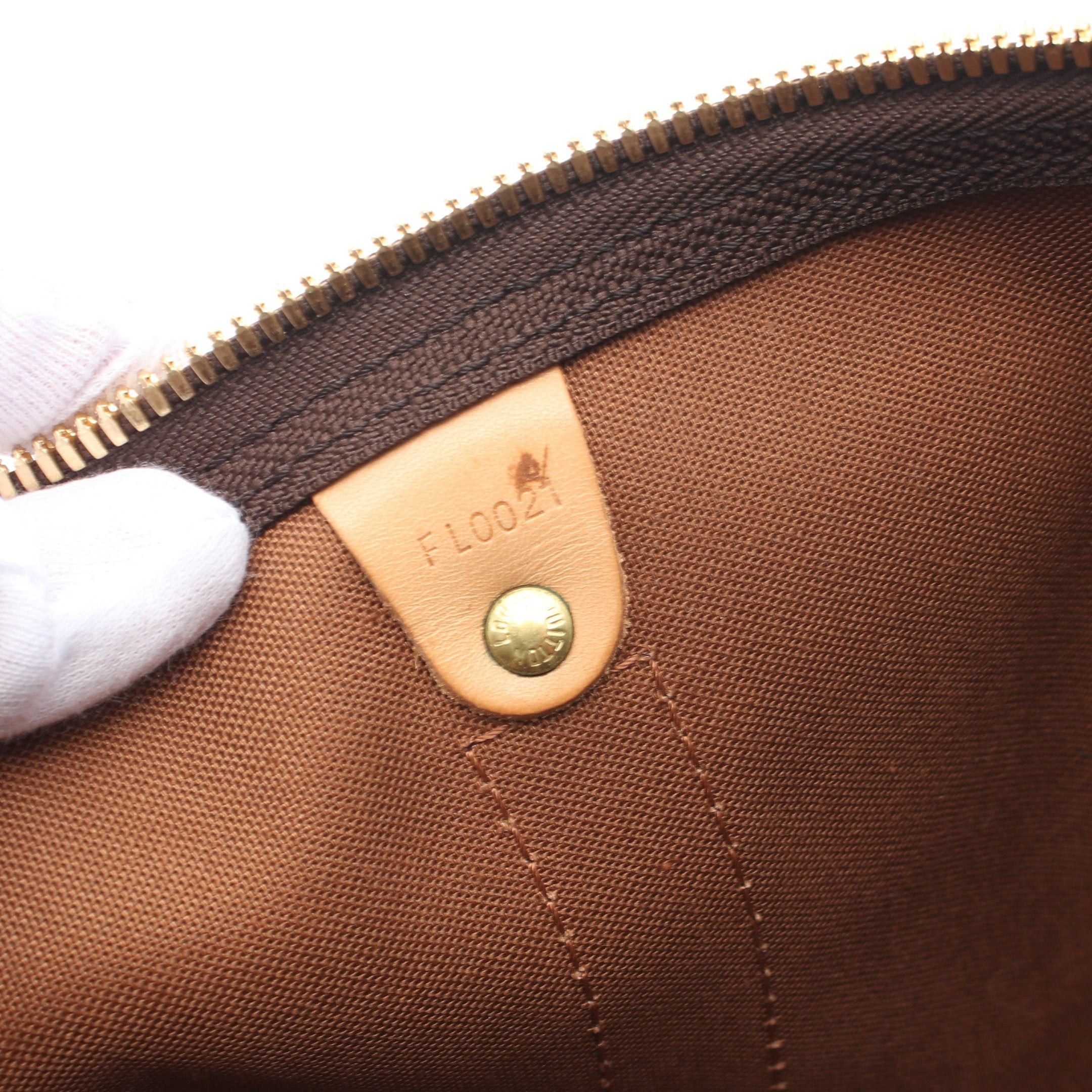 Louis Vuitton Keepall 45 Monogram Boston Bag Leather Brown
