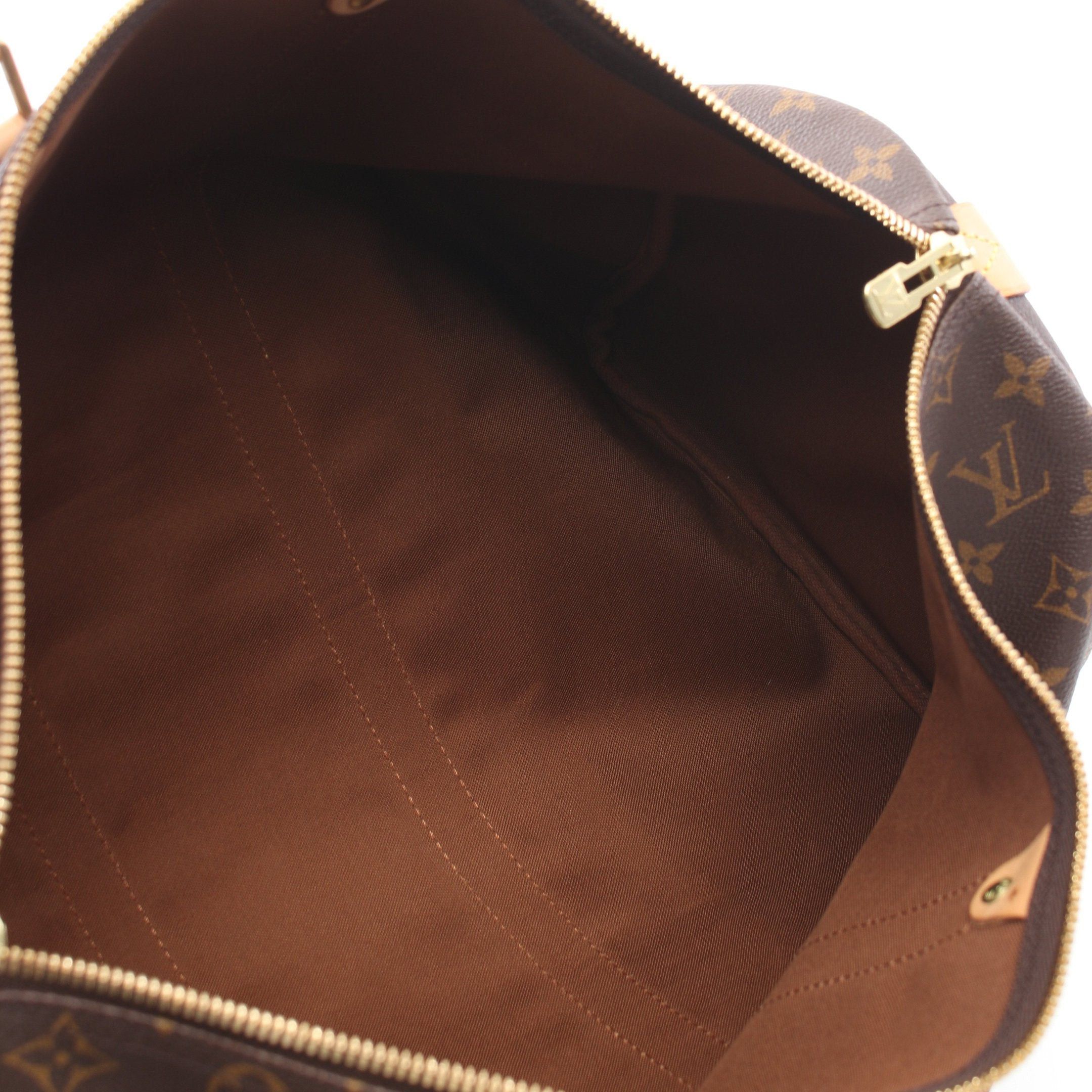 Louis Vuitton Keepall 45 Monogram Boston Bag Leather Brown