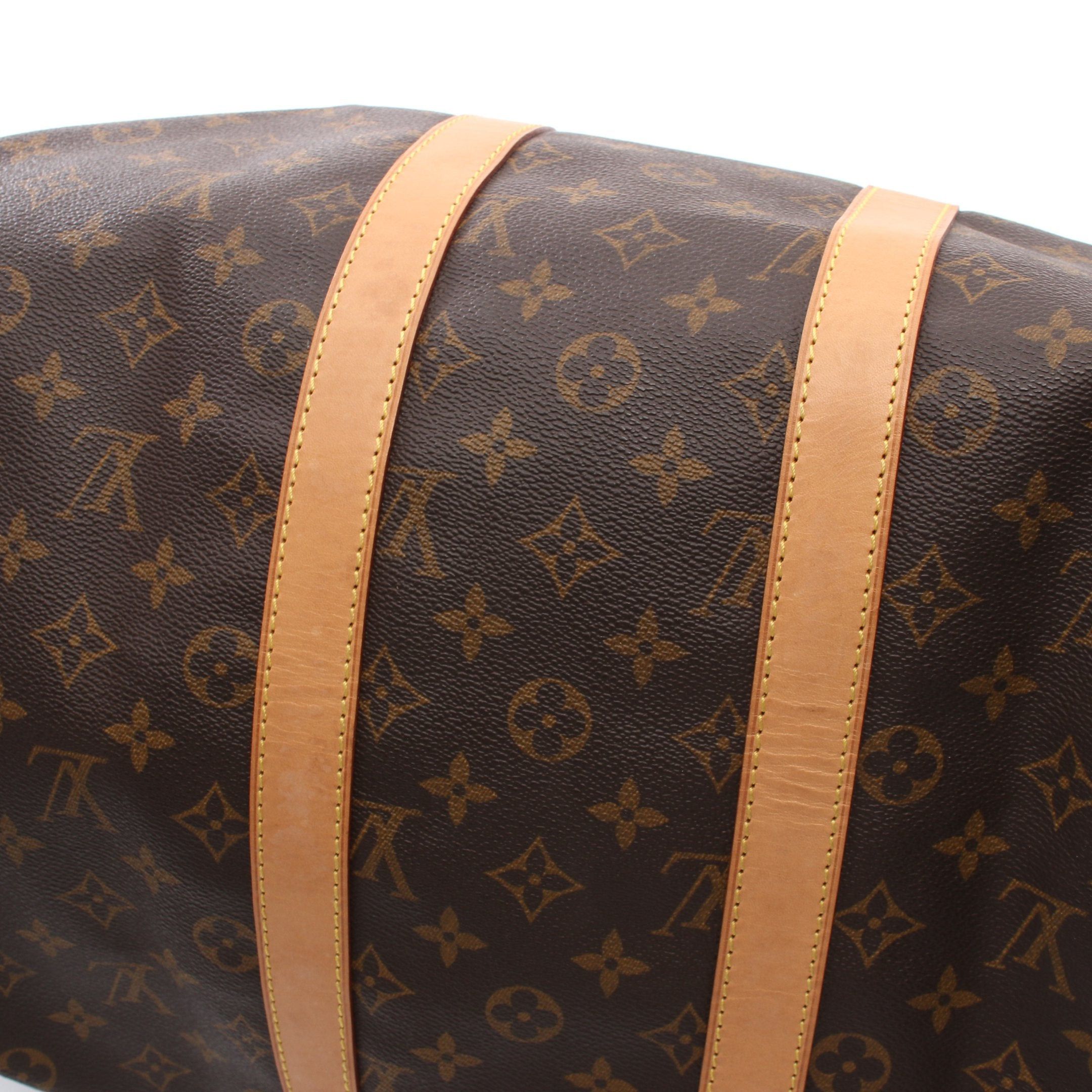 Louis Vuitton Keepall 45 Monogram Boston Bag Leather Brown