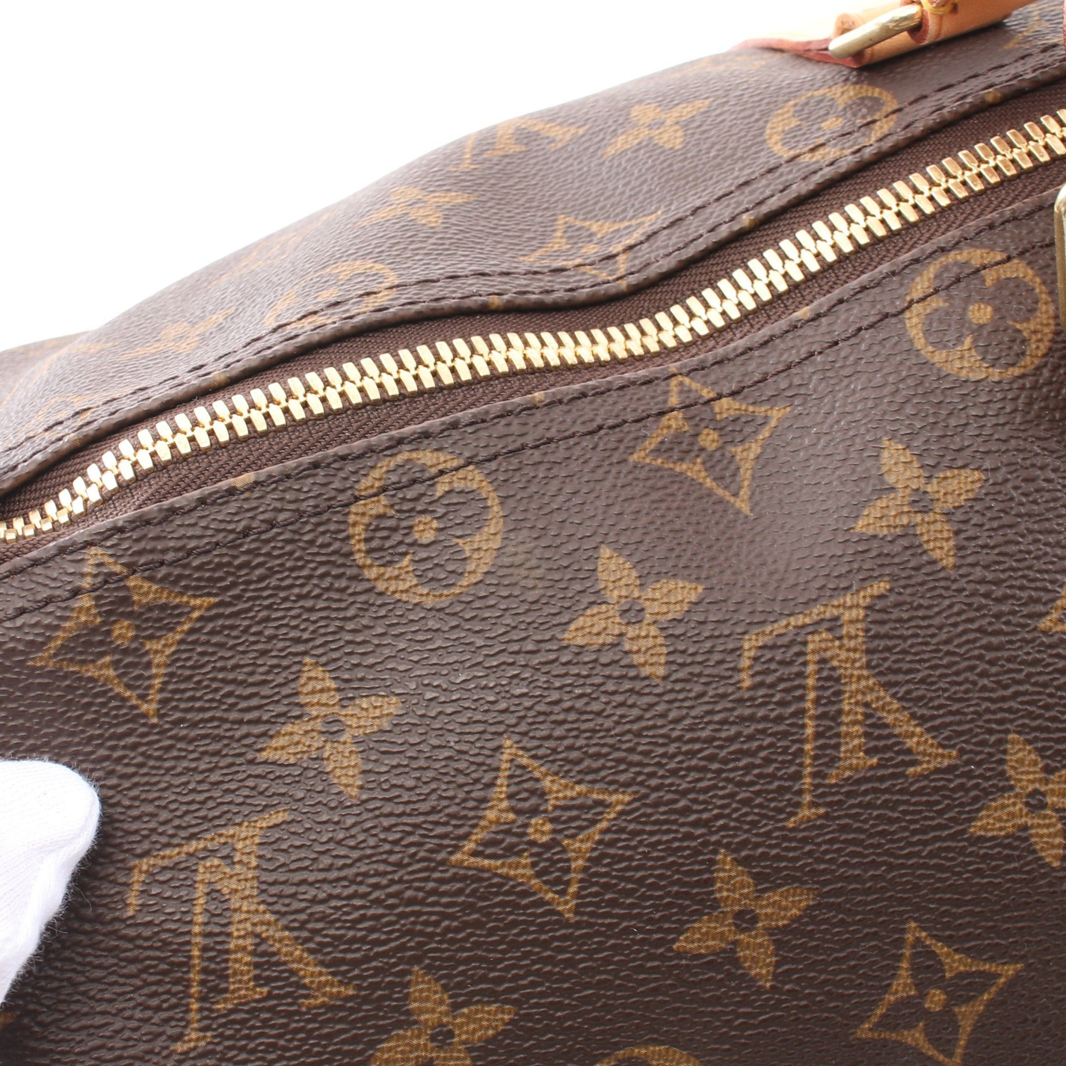 Louis Vuitton Keepall 45 Monogram Boston Bag Leather Brown