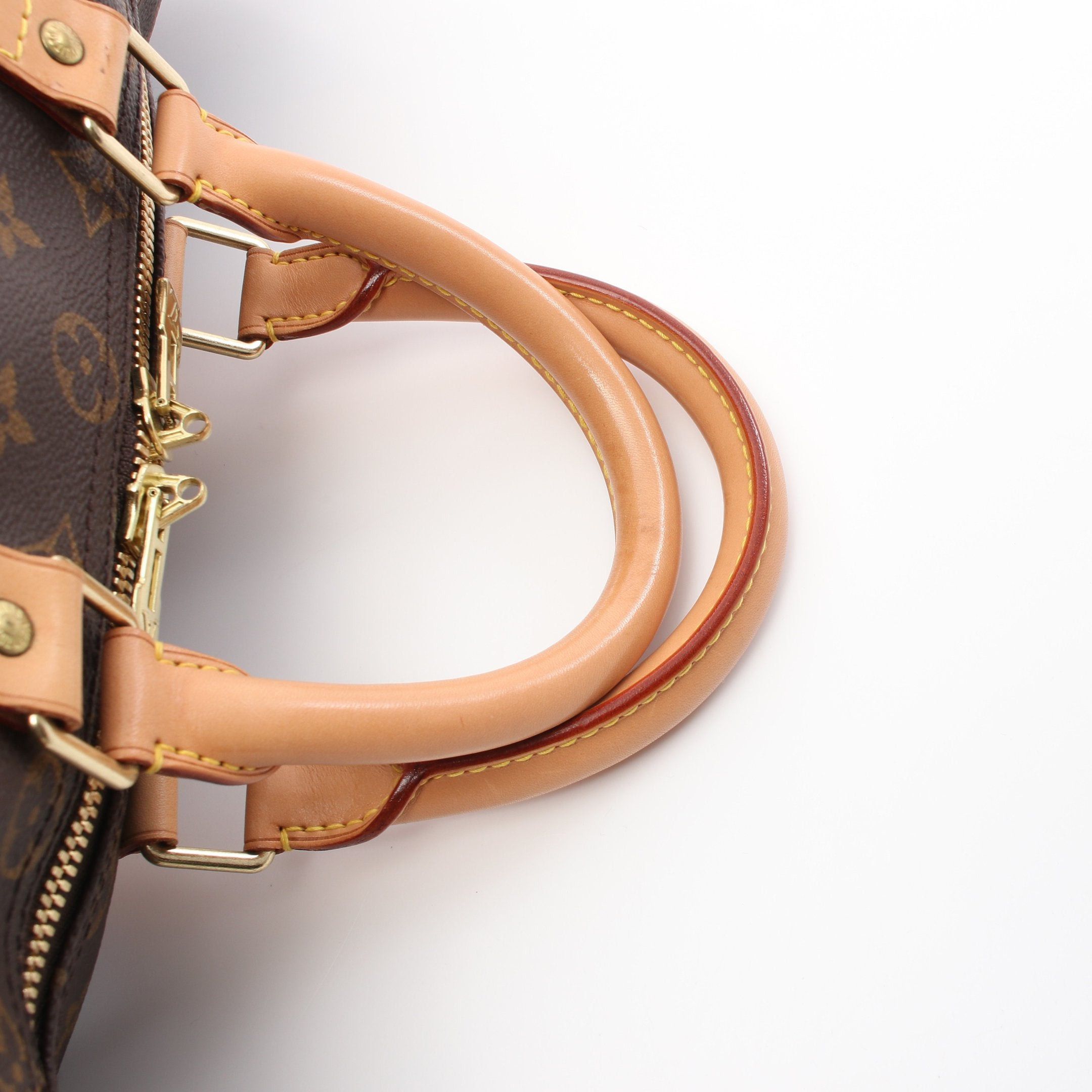 Louis Vuitton Keepall 45 Monogram Boston Bag Leather Brown