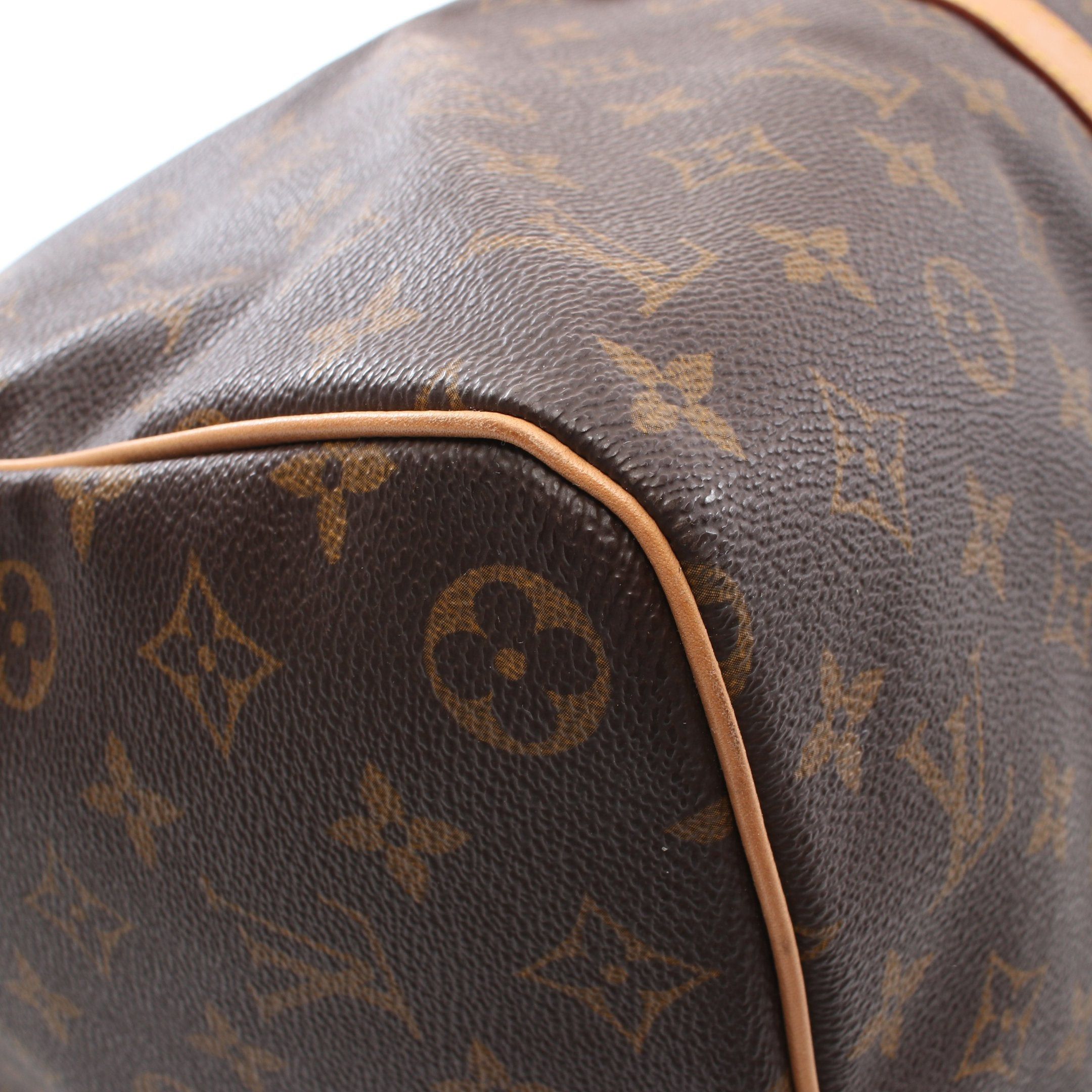 Louis Vuitton Keepall 45 Monogram Boston Bag Leather Brown