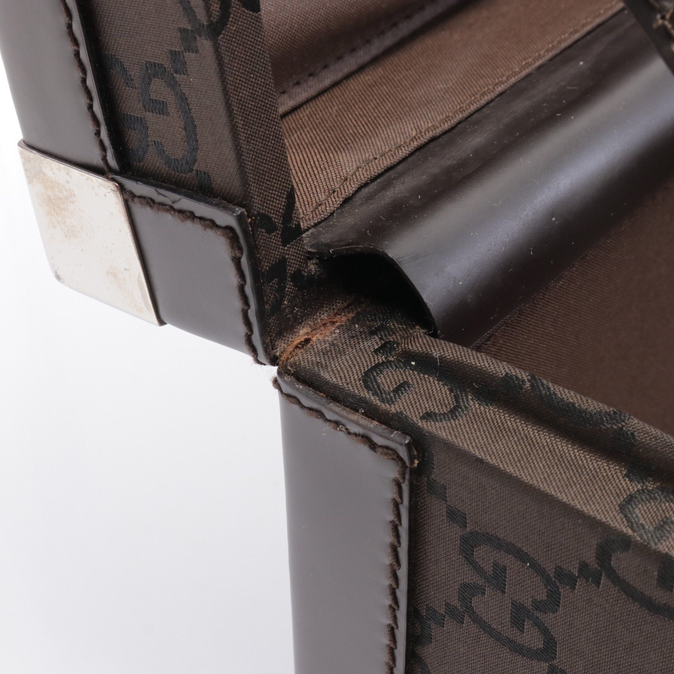 Gucci Gucci Gg Pattern Trunk Case Suitcase Canvas Leather Dark Brown Size ONE SIZE - 5 Thumbnail