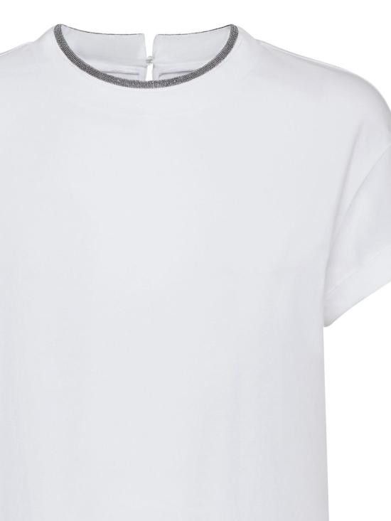 Brunello Cucinelli BRUNELLO CUCINELLI Women Sweater M0T18BD200 C159 White Size L / US 10 / IT 46 - 6 Thumbnail