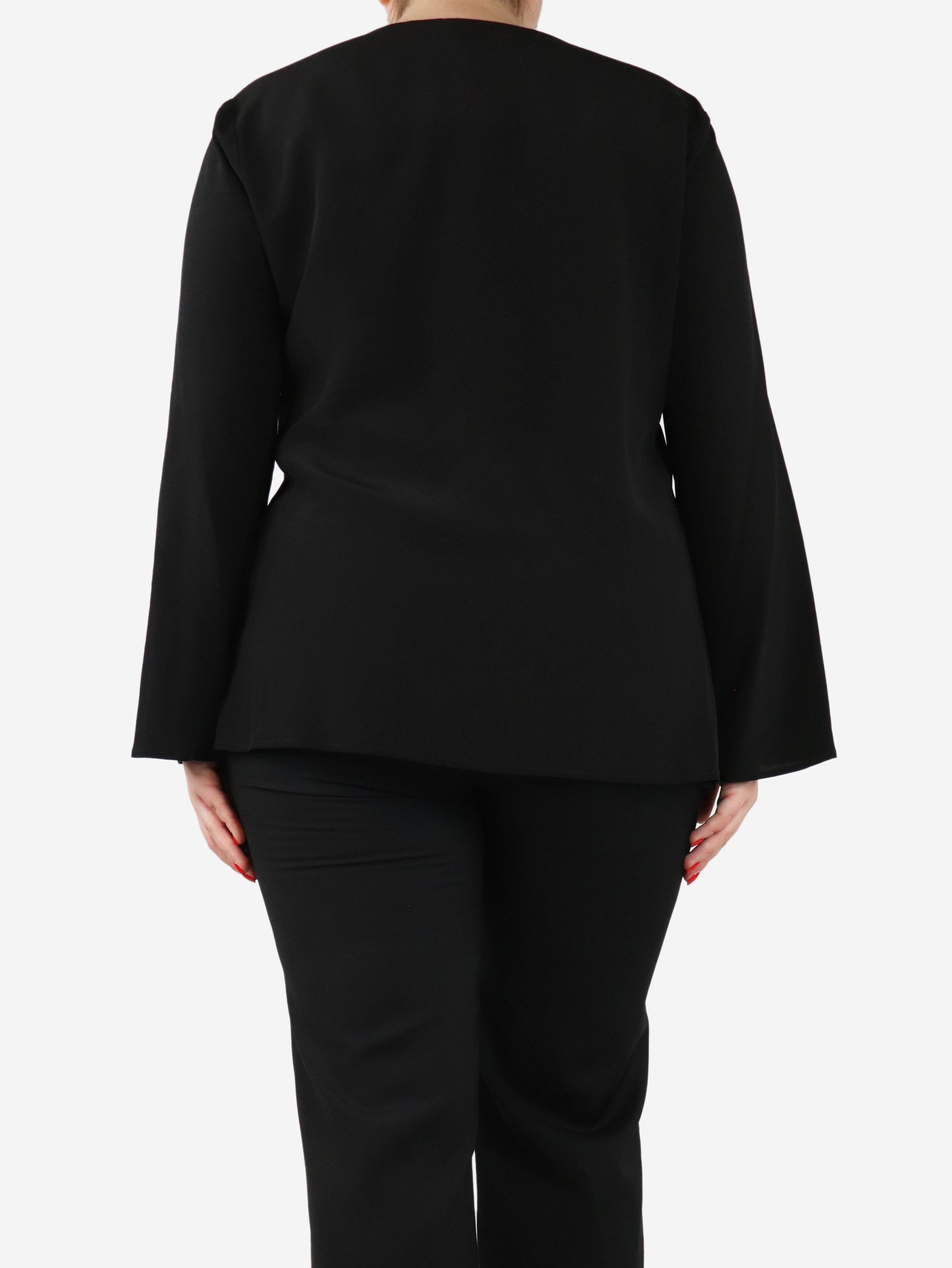 Black silk blouse - size UK 18