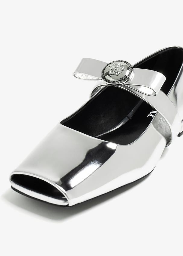 Versace Versace Gianni Ribbon Open Metallic Ballerina Flats SIZE 42 Size ONE SIZE - 3 Thumbnail