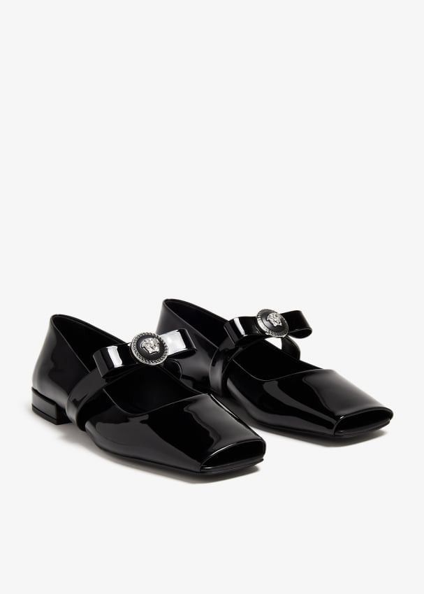 Versace Versace Gianni Ribbon Open Patent Leather Ballerina Flats SIZE 35.5 Size ONE SIZE - 3 Thumbnail