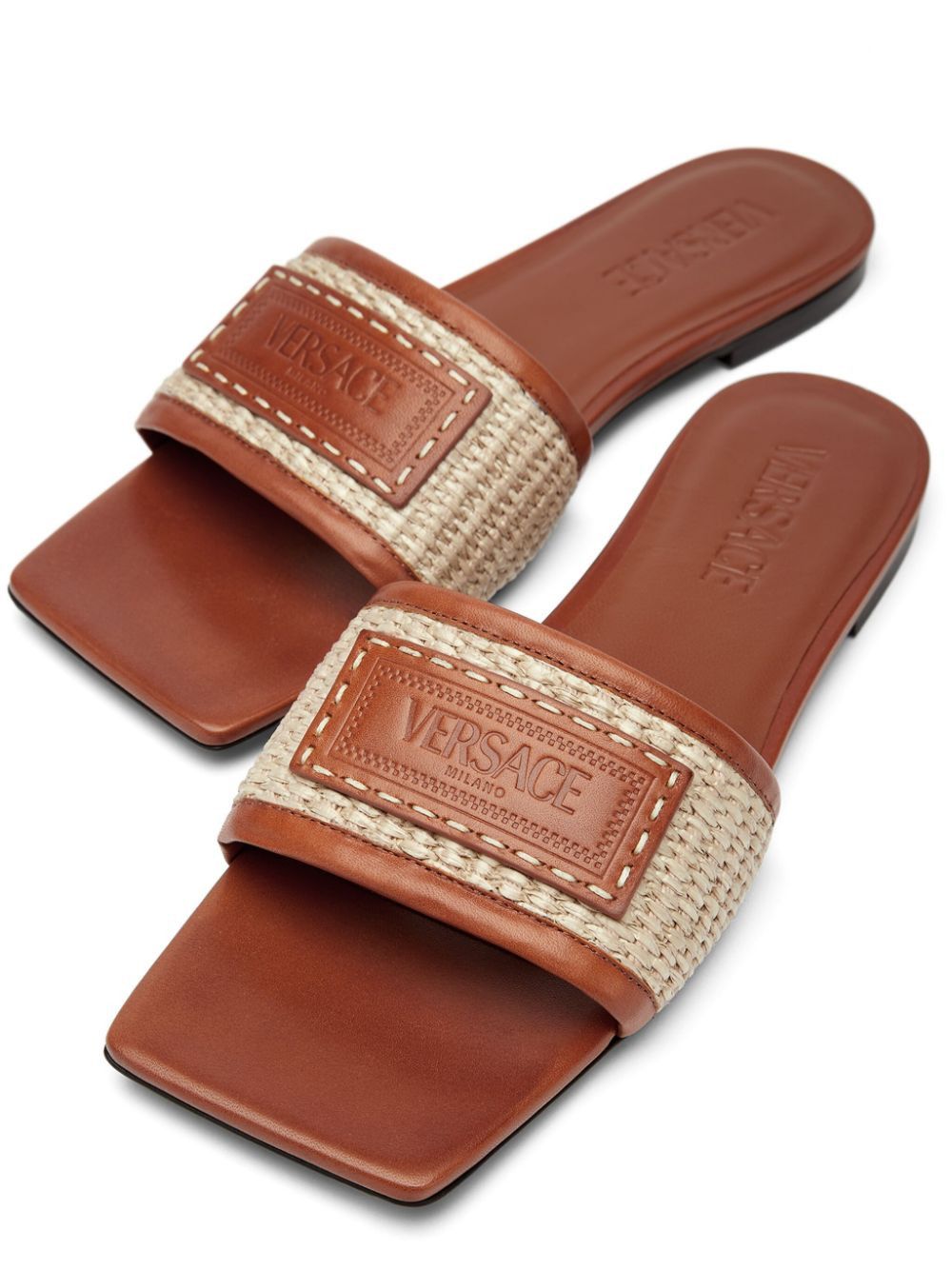 Versace Versace Theia Raffia Slide Sandals SIZE 39.5 Size ONE SIZE - 3 Thumbnail