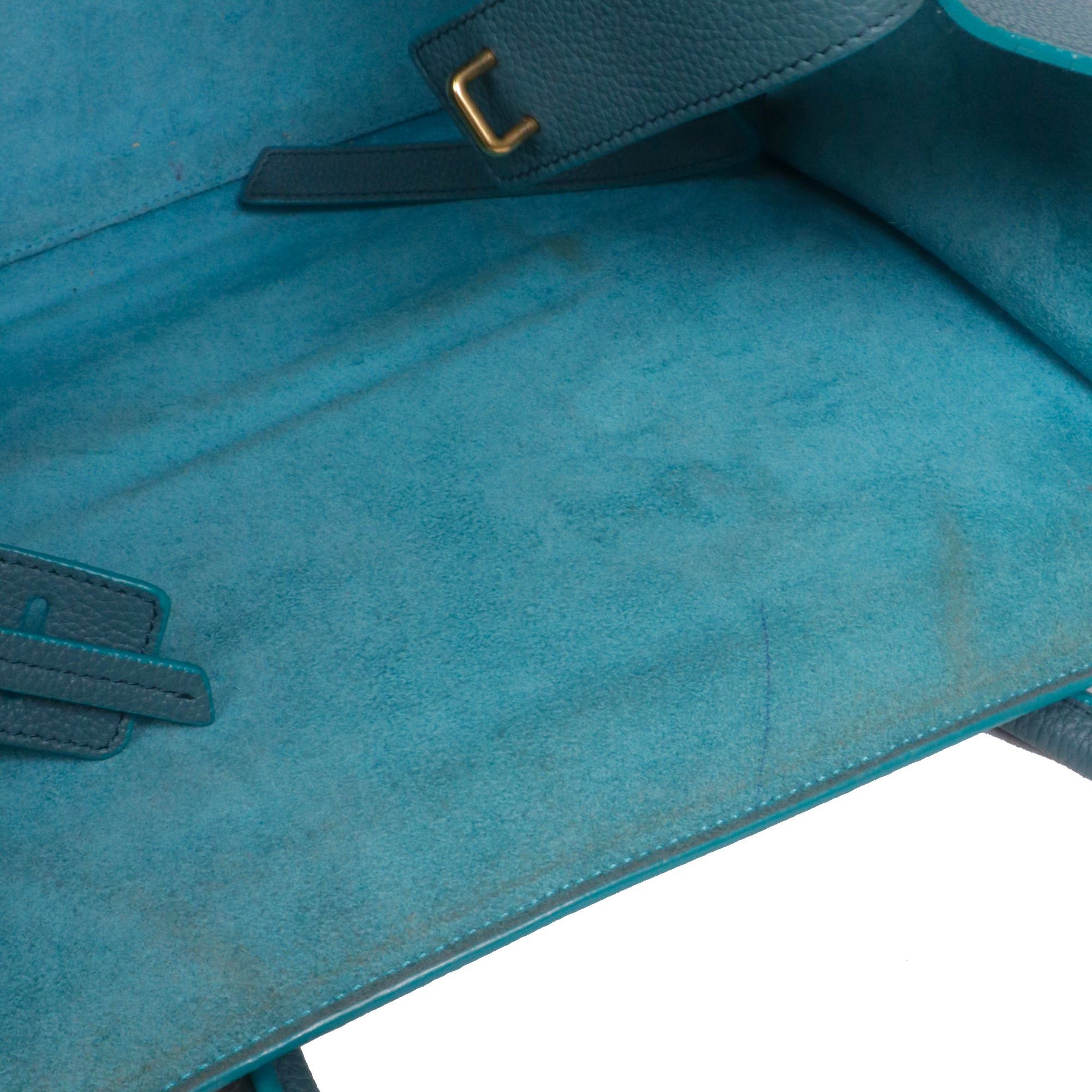 Celine CELINE - Celine Luggage handbag in duck blue leather Size ONE SIZE - 7 Thumbnail