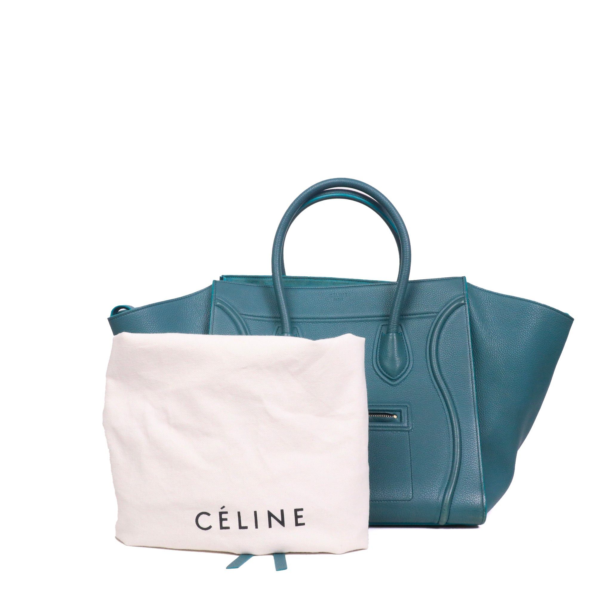 Celine CELINE - Celine Luggage handbag in duck blue leather Size ONE SIZE - 9 Thumbnail