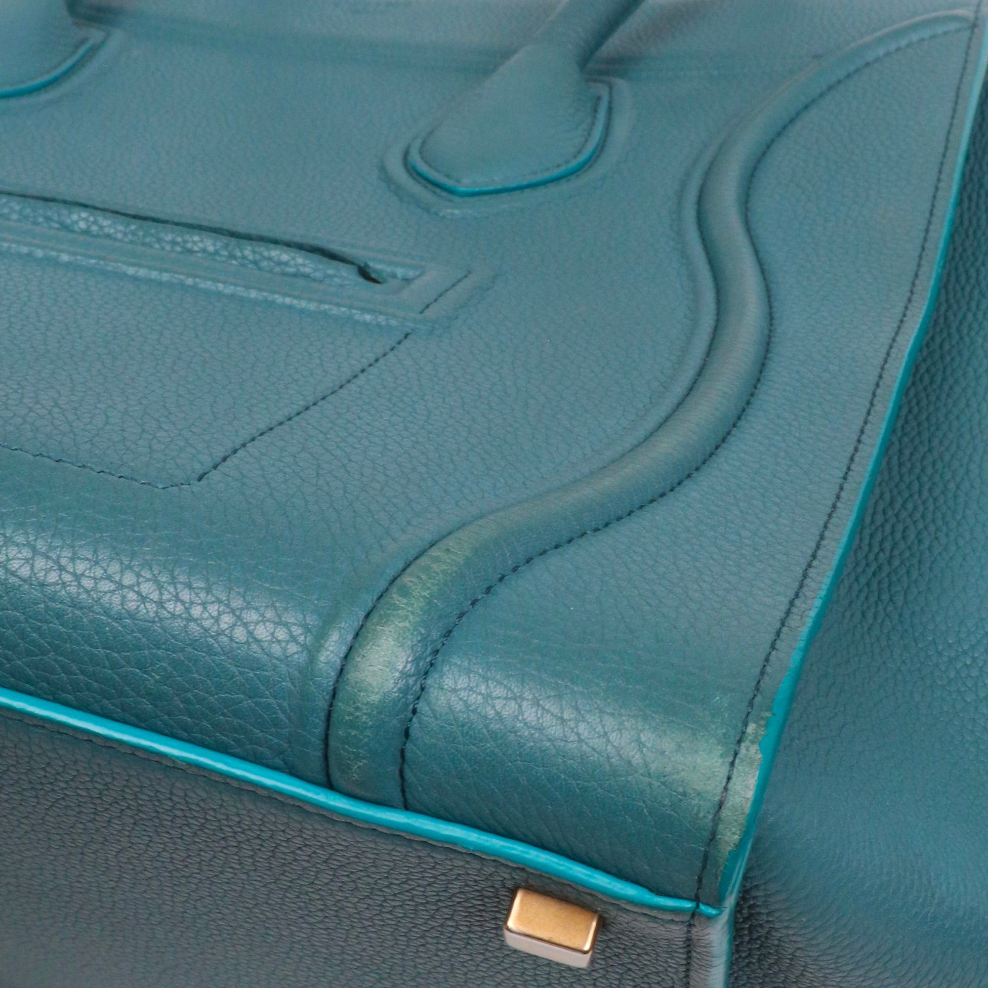Celine CELINE - Celine Luggage handbag in duck blue leather Size ONE SIZE - 5 Thumbnail
