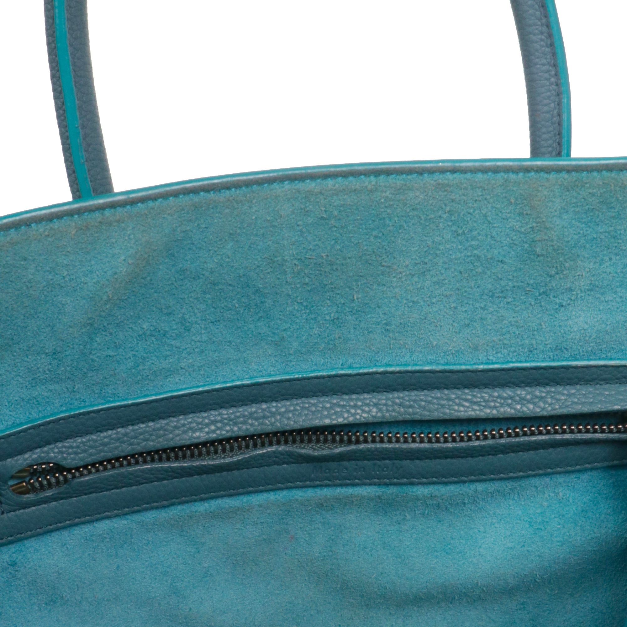 Celine CELINE - Celine Luggage handbag in duck blue leather Size ONE SIZE - 6 Thumbnail
