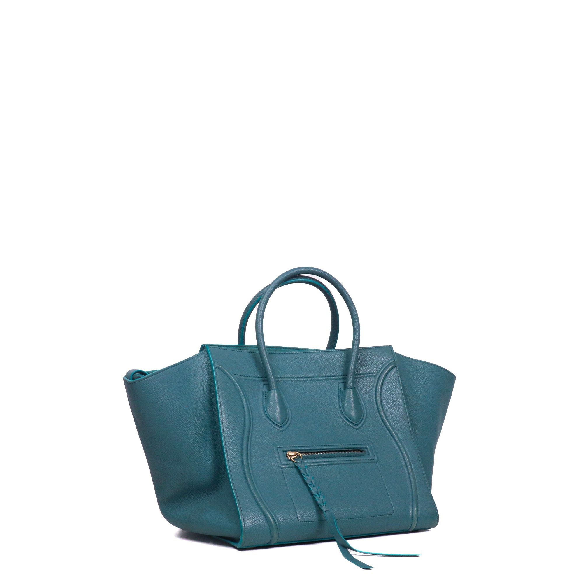 Celine CELINE - Celine Luggage handbag in duck blue leather Size ONE SIZE - 2 Thumbnail