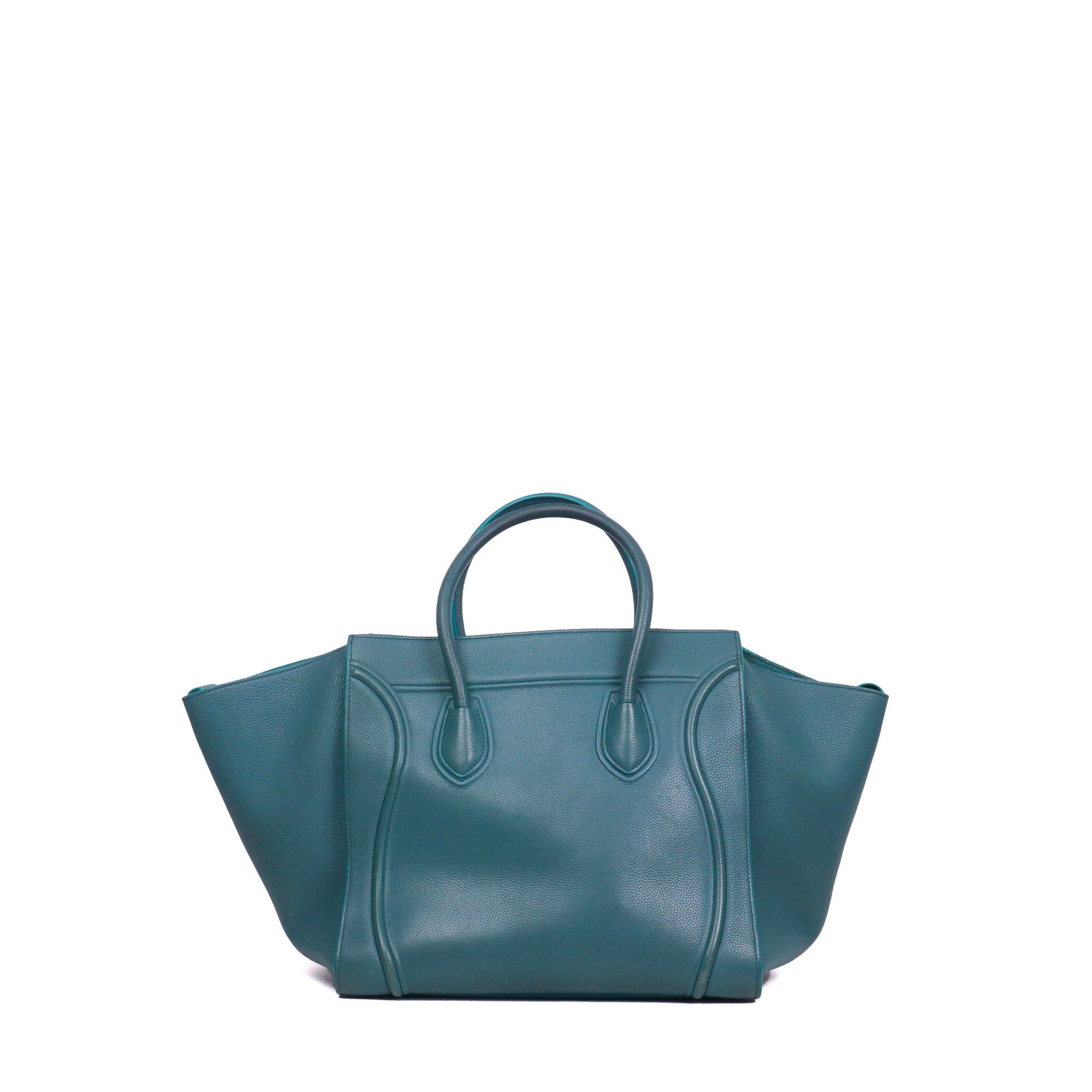 Celine CELINE - Celine Luggage handbag in duck blue leather Size ONE SIZE - 3 Thumbnail