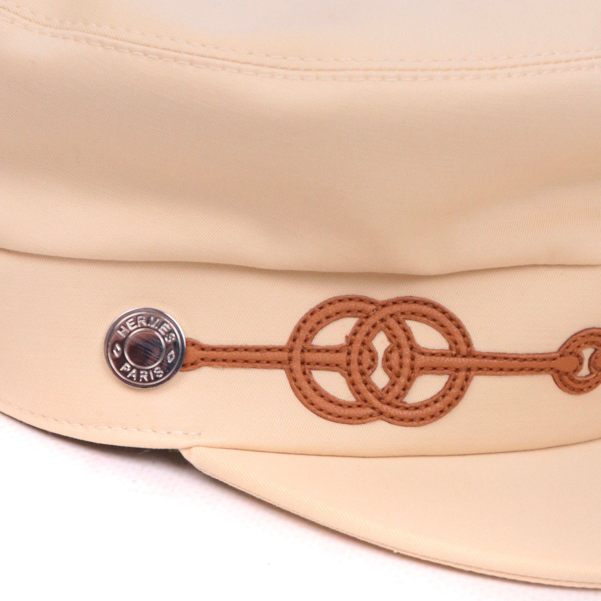 Hermes HERMÈS - Cabourg Cliquetis Hermès cap in cream white cotton (T59) Size ONE SIZE - 3 Thumbnail