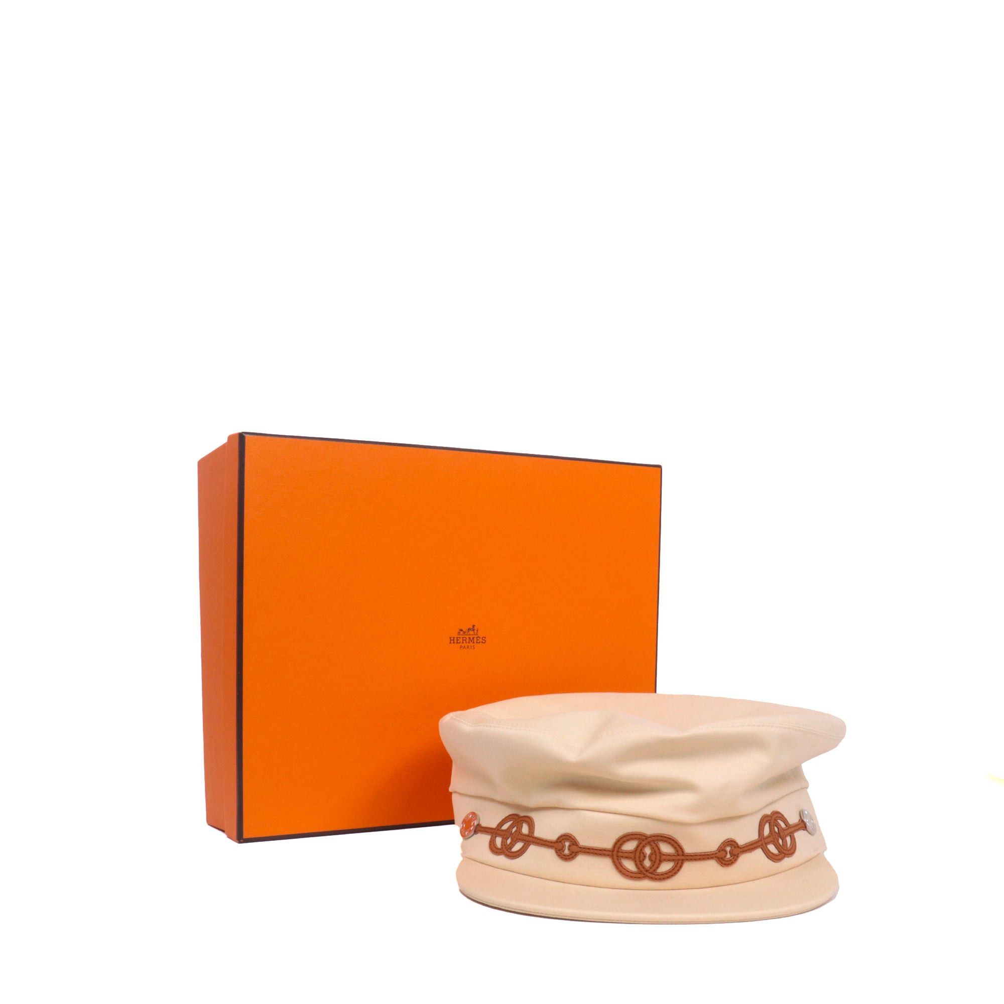 Hermes HERMÈS - Cabourg Cliquetis Hermès cap in cream white cotton (T59) Size ONE SIZE - 7 Thumbnail