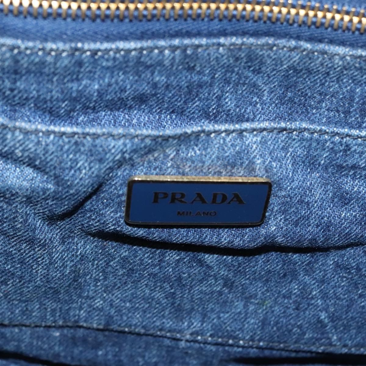 Prada Canapa Blue Denim - Jeans Tote Bag (Pre-Owned) Size ONE SIZE - 8 Thumbnail