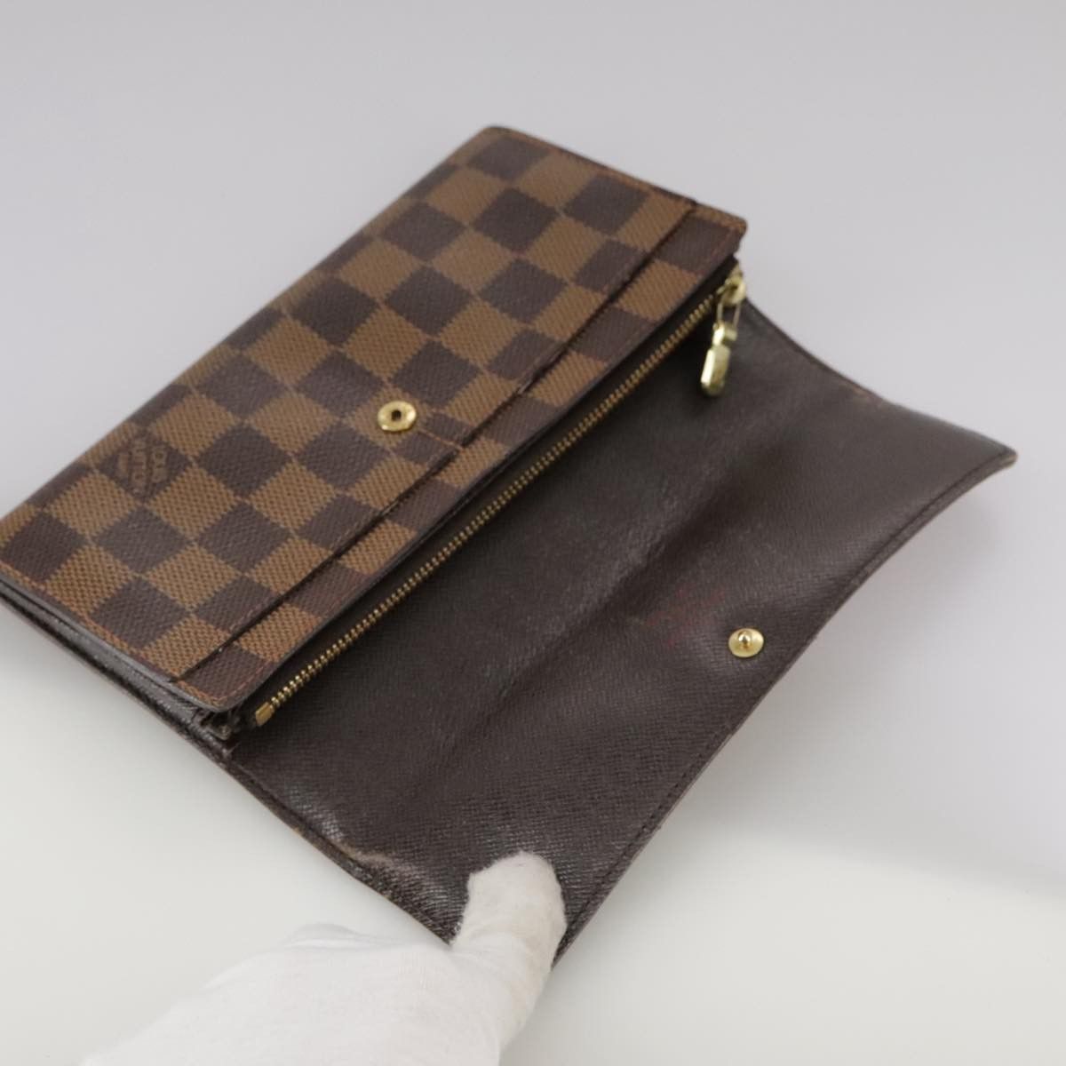 Louis Vuitton Portefeuille Sarah Brown Canvas Wallet (Pre-Owned) Size ONE SIZE - 16 Thumbnail