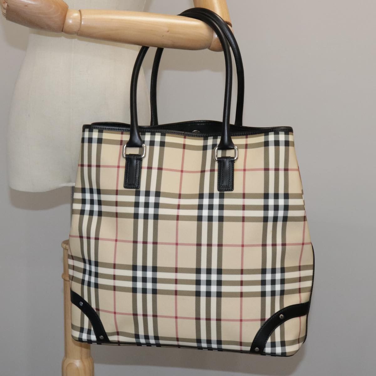 Burberry Nova Check Beige Canvas Tote Bag (Pre-Owned) Size ONE SIZE - 10 Thumbnail