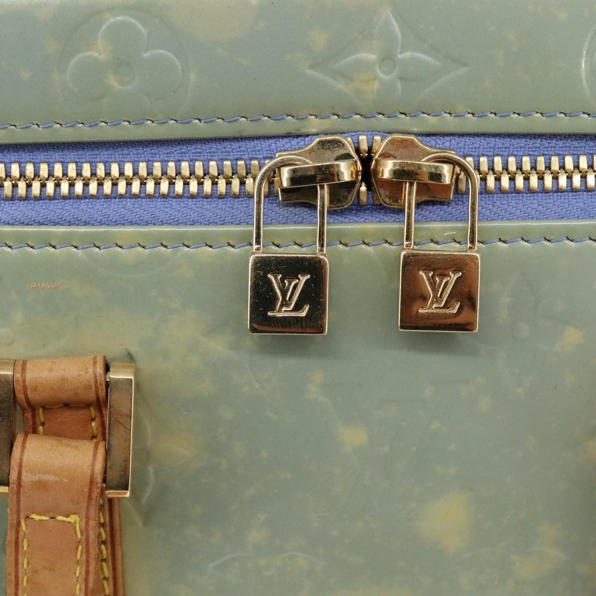 Louis Vuitton Sullivan Blue Patent Leather Handbag (Pre-Owned) Size ONE SIZE - 7 Thumbnail