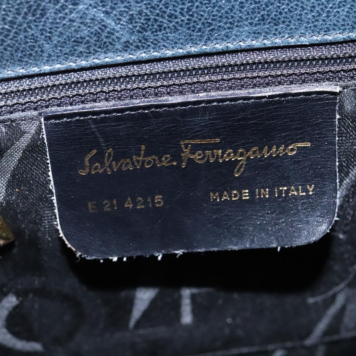 Salvatore Ferragamo Navy Leather Handbag (Pre-Owned) Size ONE SIZE - 13 Thumbnail
