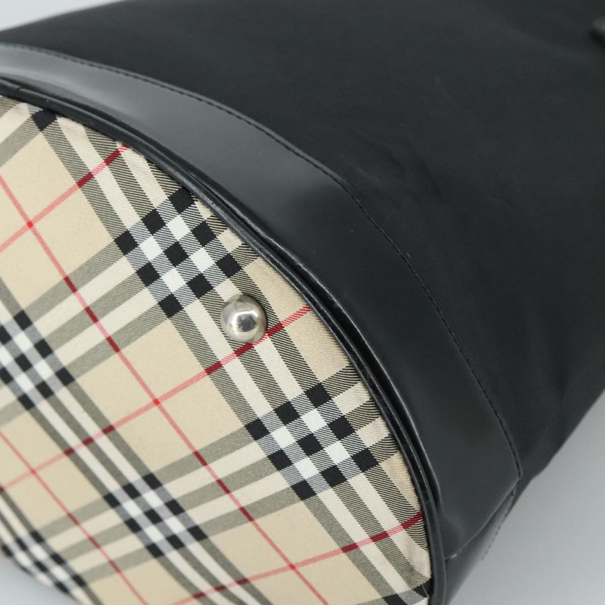 Burberry Nova Check Black Leather Tote Bag (Pre-Owned) Size ONE SIZE - 7 Thumbnail